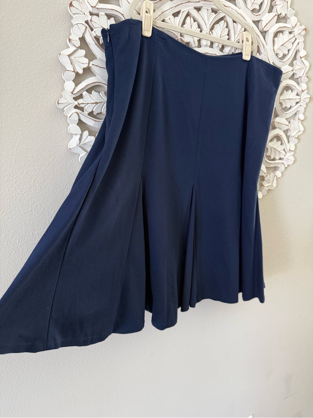 Ralph Lauren Navy Skirt Lined Godet Style Stretch Plus Size, 18 - Picture 3 of 4